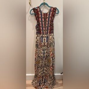 Elegant Multicolor Embroidered Maxi Dress
